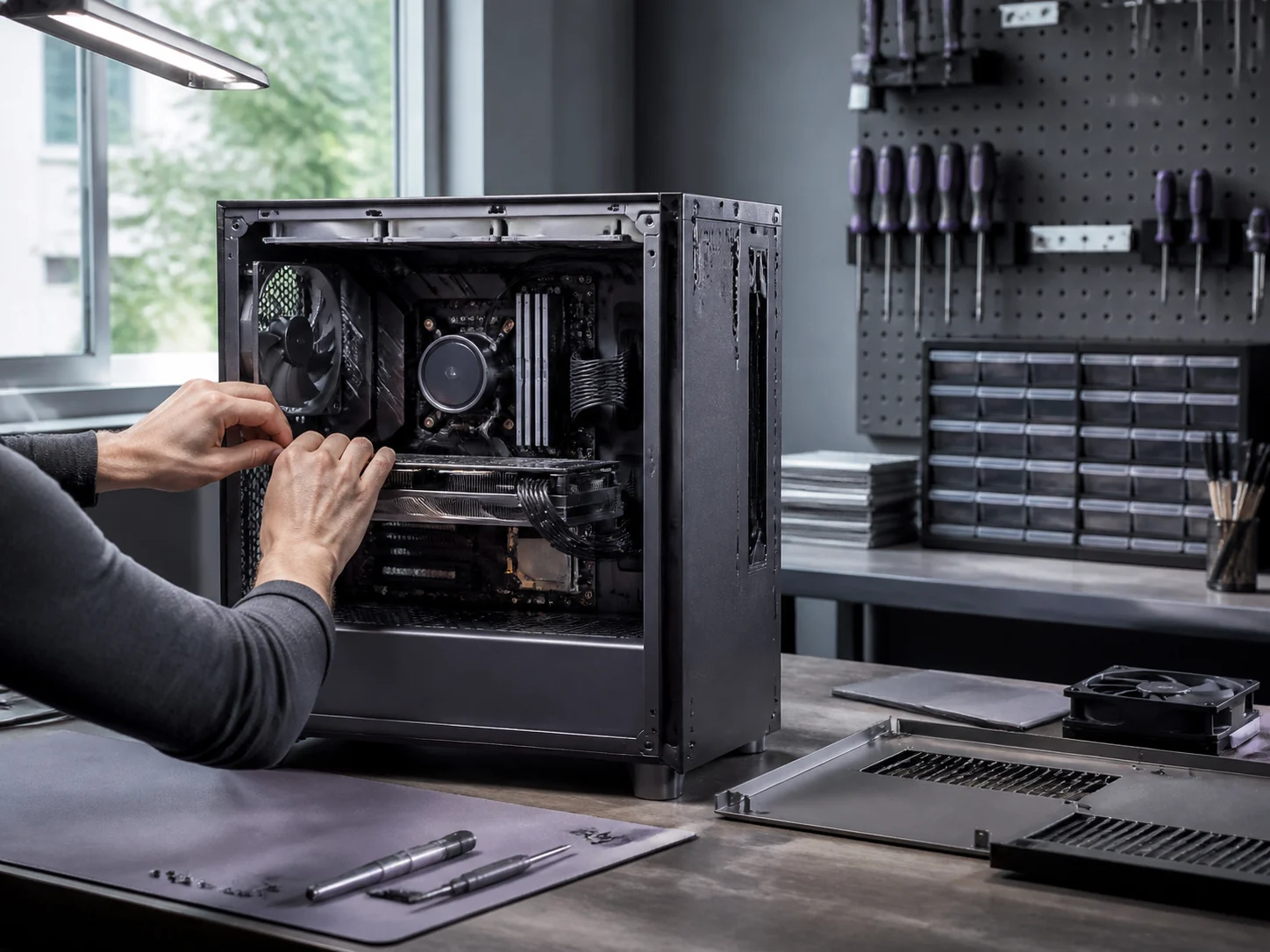 PC-Montage in der PCWerk-Werkstatt in Zürich